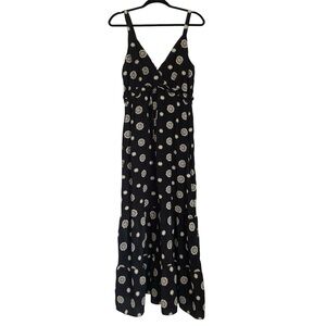 Speechless Black and White V-Neck Sleeveless Maxi Dress Women’s L